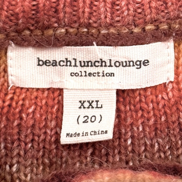 Beachlunchlounge Size XXL (20) Sunset Shadow Wool-Blend Mock Neck Sweater - Picture 6 of 6